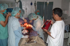 Okhaldhunga Community hospital performs some operations under torch light, as the National Grid does not reach the district and the generators are unable to provide enough power for all the equipment needed.