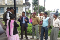 Staff from PEEDA explaining the concept of the Bio-fuel project to the staff of Okhaldhunga Community Hospital and the local community.