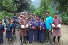 Distribution-of-shoes-to-the-students-of-local-school-in-Bhutan