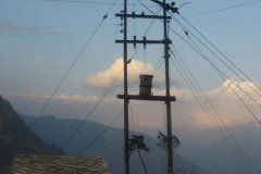 Electricity pylon and transformer in Rasuwa.